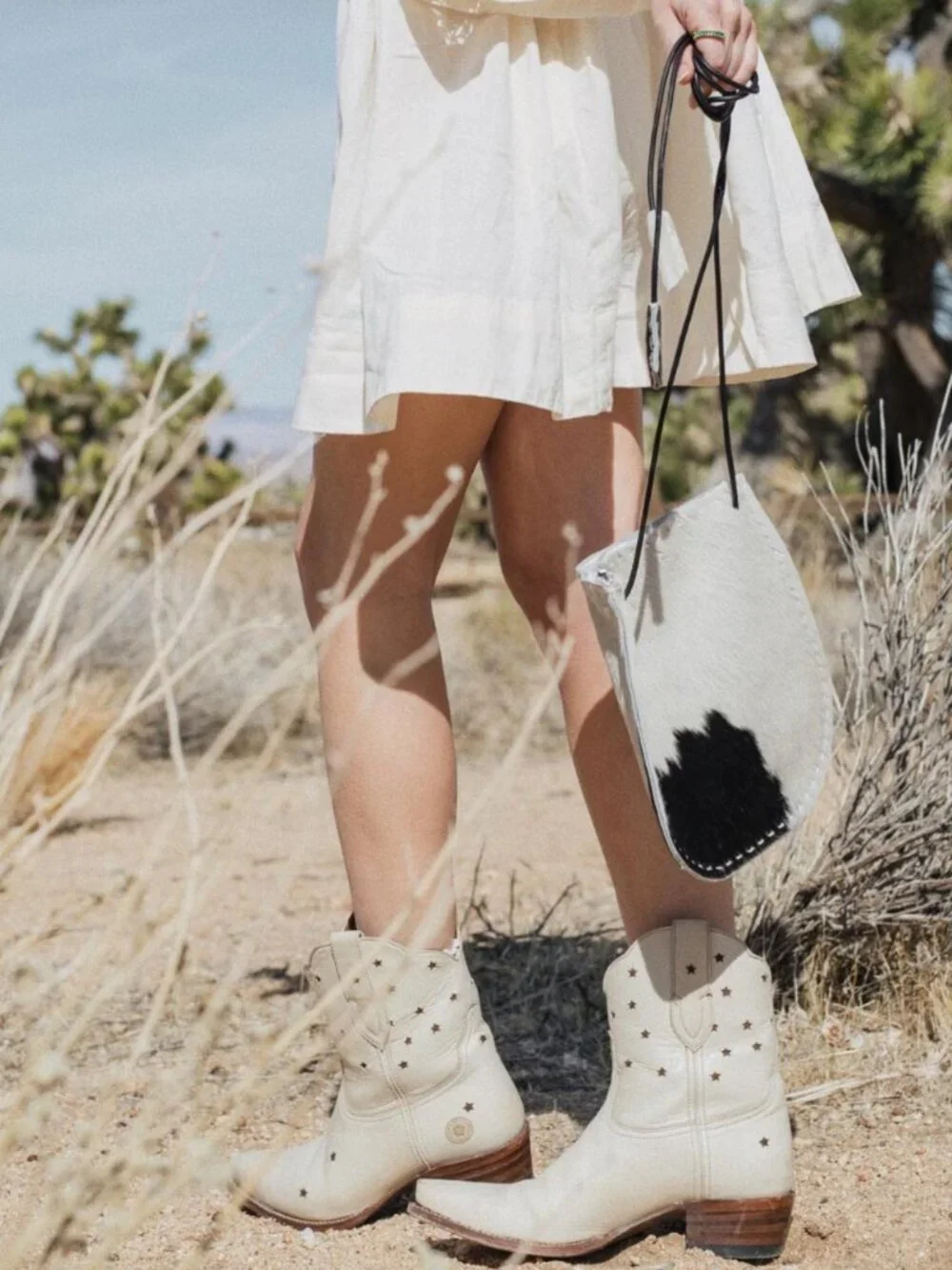 Ranch Road Presidio Short White Cream Star Western Cowgirl Cowboy Ankle Boots